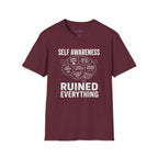 "Self-Awareness Ruined Everything" Brain Map T-Shirt