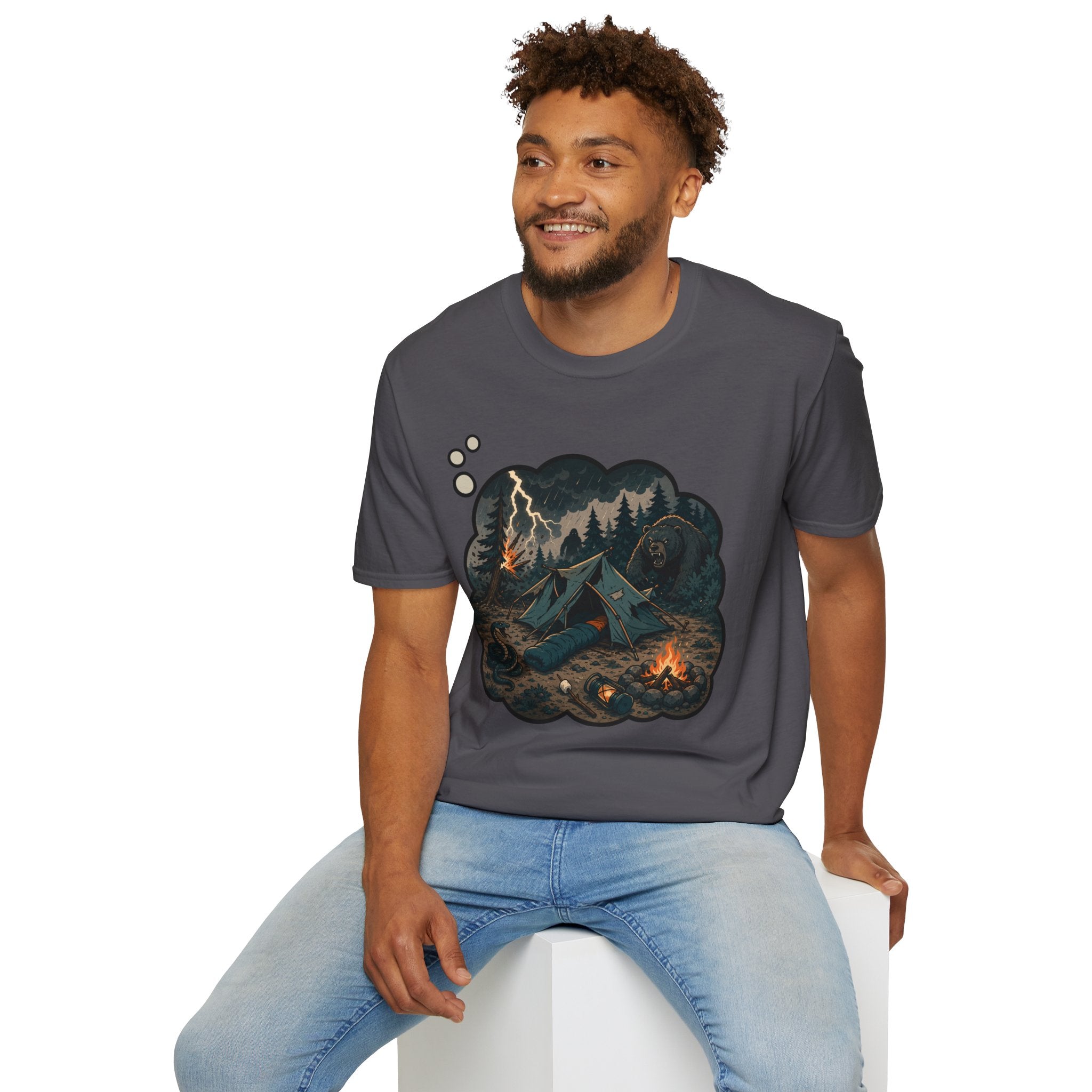Camping Anxiety Thought Bubble T-Shirt