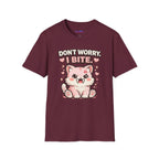 "Don't Worry, I Bite." Fanged Kawaii Kitty T-Shirt