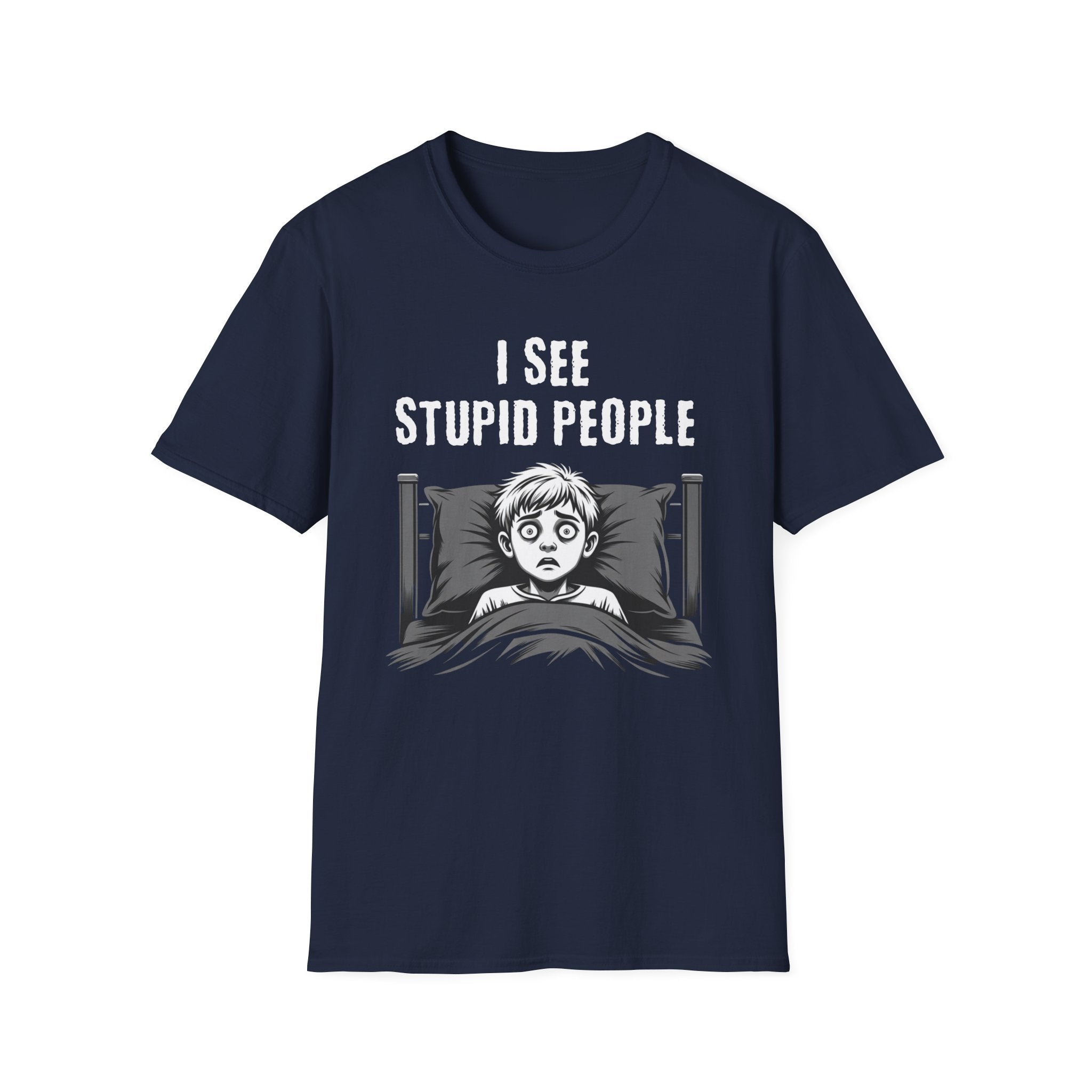"I See Stupid People" Spooked Boy T-Shirt