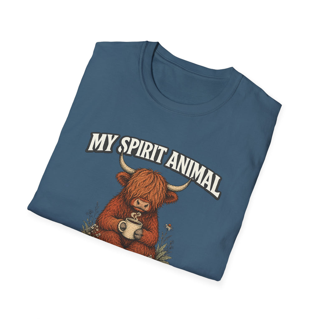 "My Spirit Animal: Highland Cow (Comfort Zone Champion)" T-Shirt