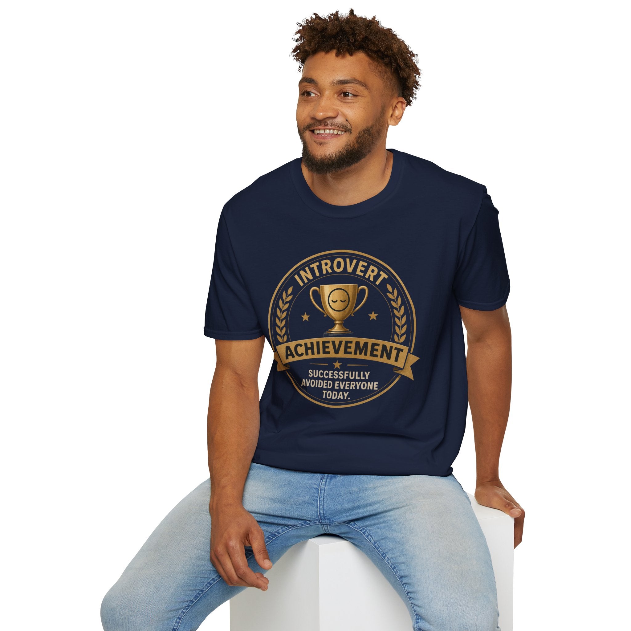 "Introvert Achievement: Successfully Avoided Everyone Today" T-Shirt