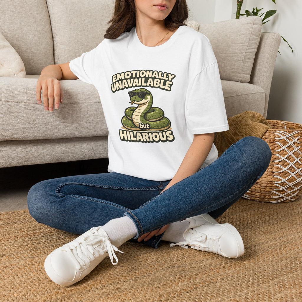 "Emotionally Unavailable But Hilarious" Snake T-Shirt