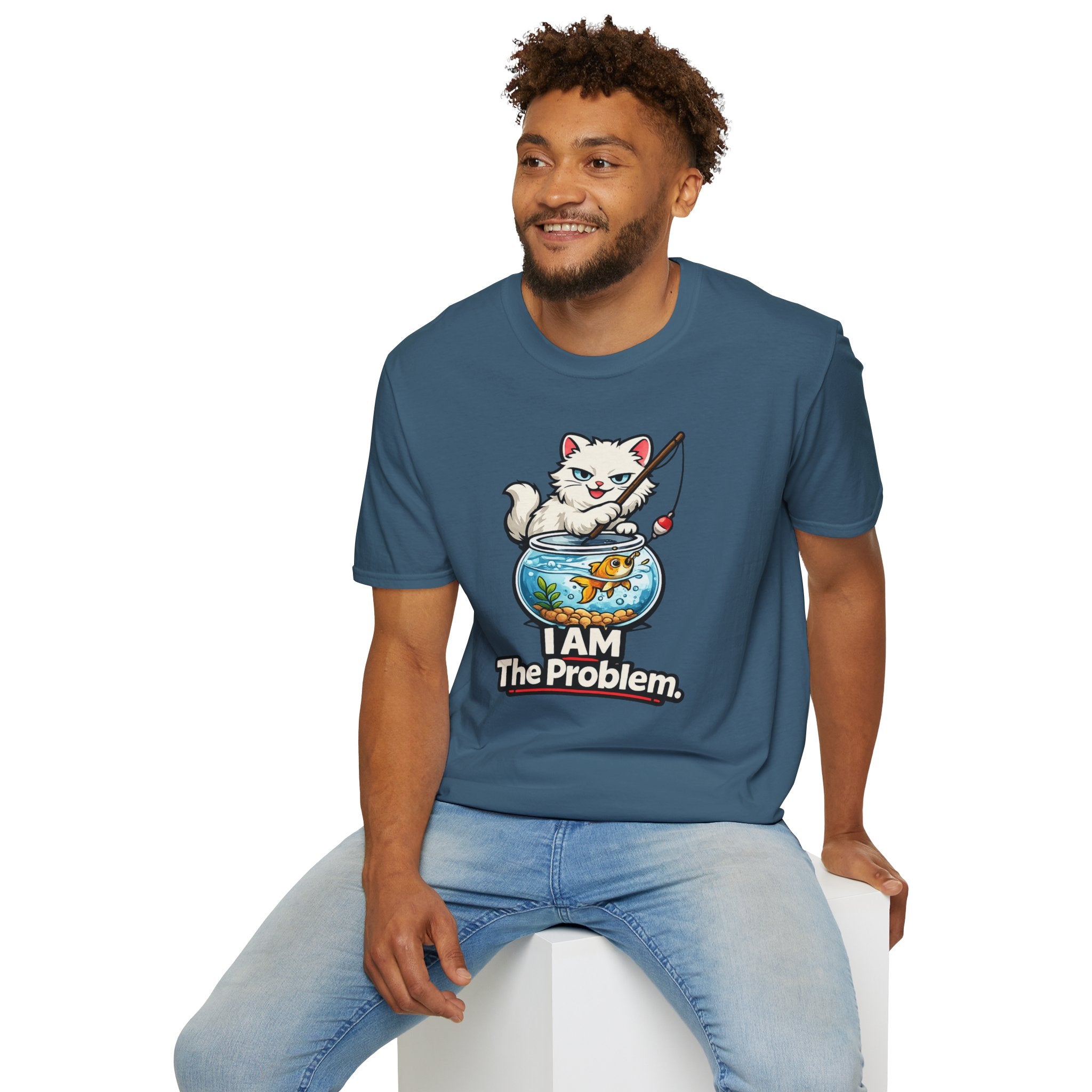 "I AM The Problem" Cat with Goldfish T-Shirt