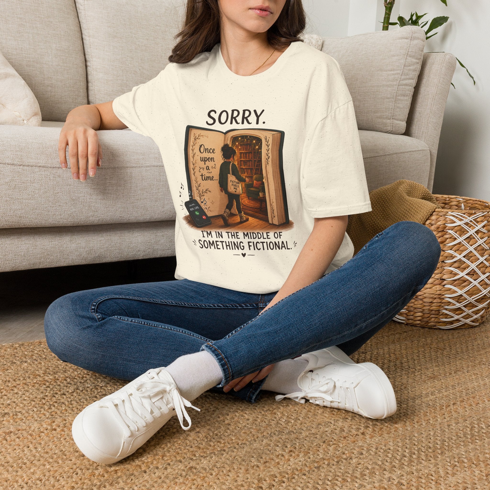 "Sorry. I'm In the Middle of Something Fictional." Book Portal T-Shirt