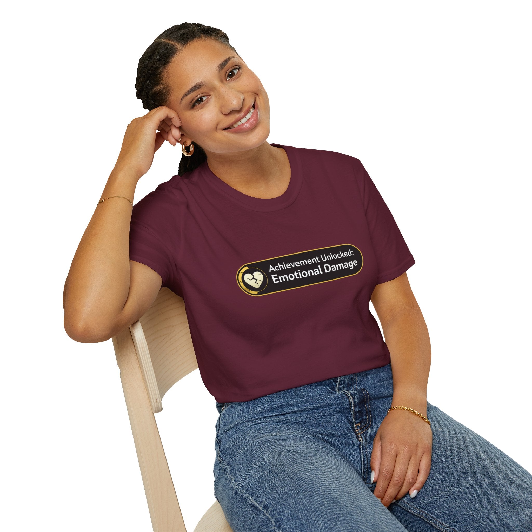 "Achievement Unlocked: Emotional Damage” Funny Graphic T-Shirt