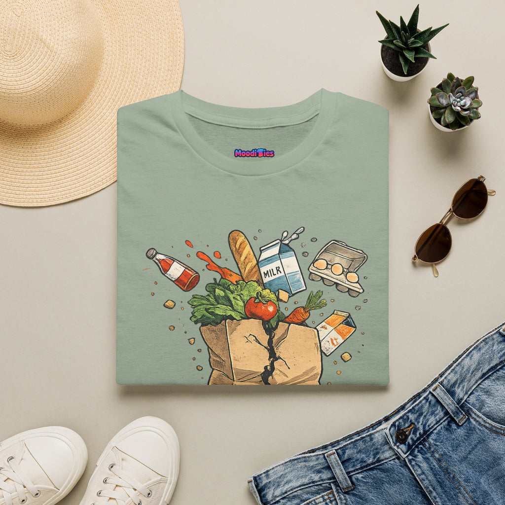 "One Mild Inconvenience Away" Exploding Grocery Bag T-Shirt