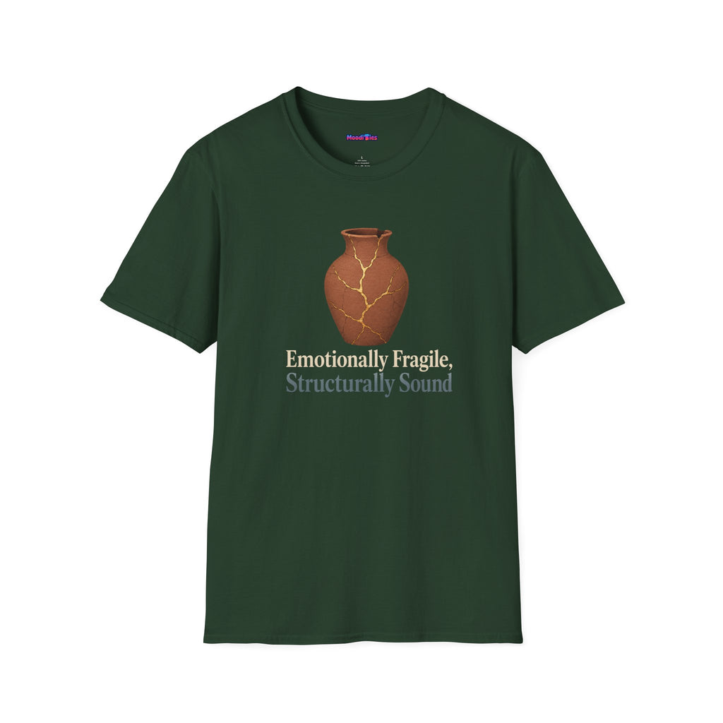 "Emotionally Fragile, Structurally Sound" Kintsugi Vase T-Shirt