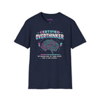 "Certified Overthinker" Retro Brain Graphic T-Shirt