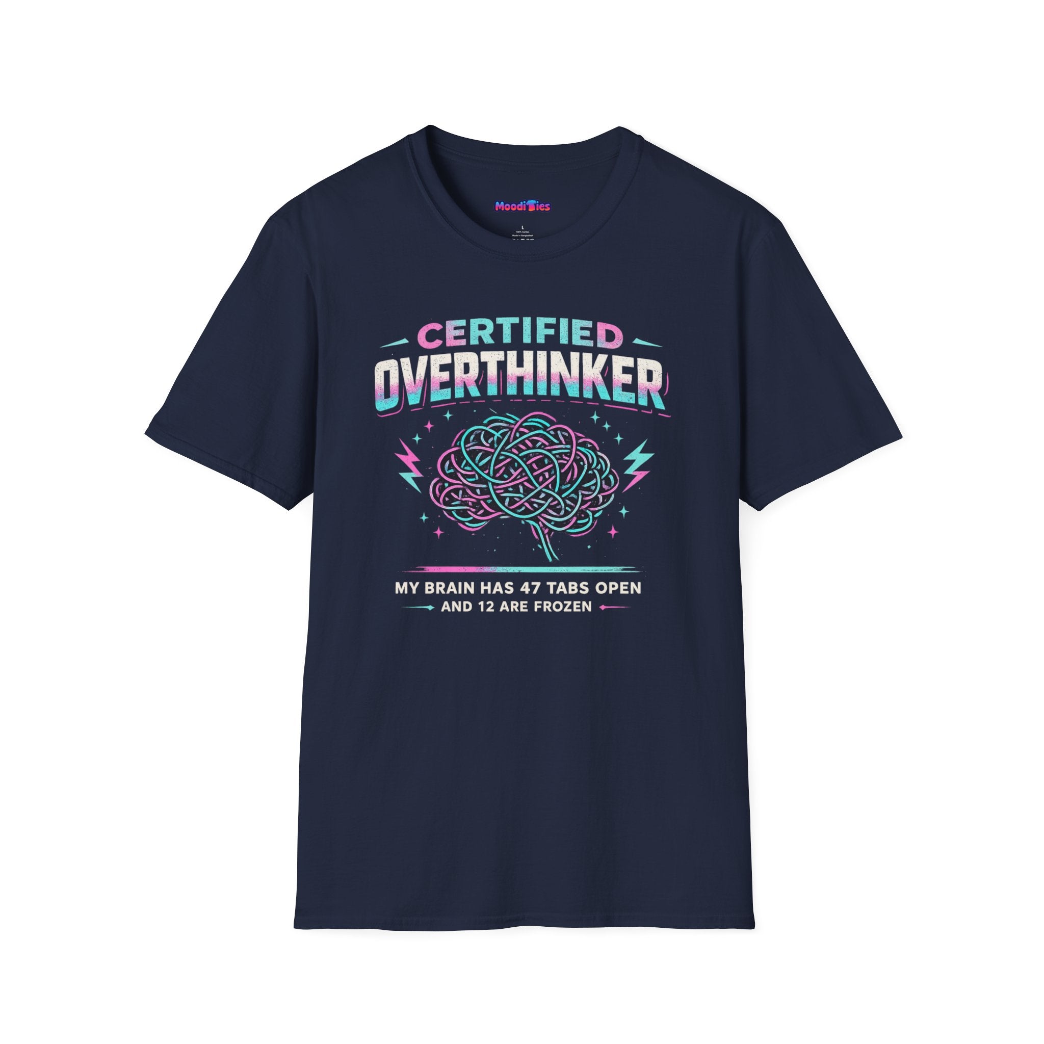 "Certified Overthinker" Retro Brain Graphic T-Shirt