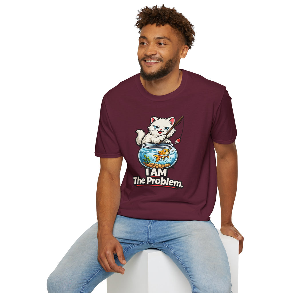 "I AM The Problem" Cat with Goldfish T-Shirt