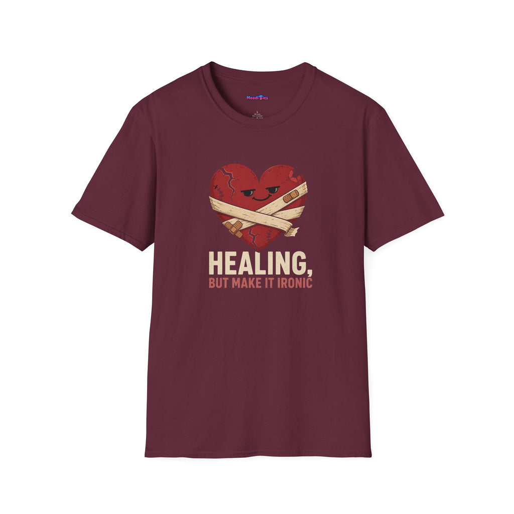 "Healing, But Make It Ironic" Bandaged Heart T-Shirt