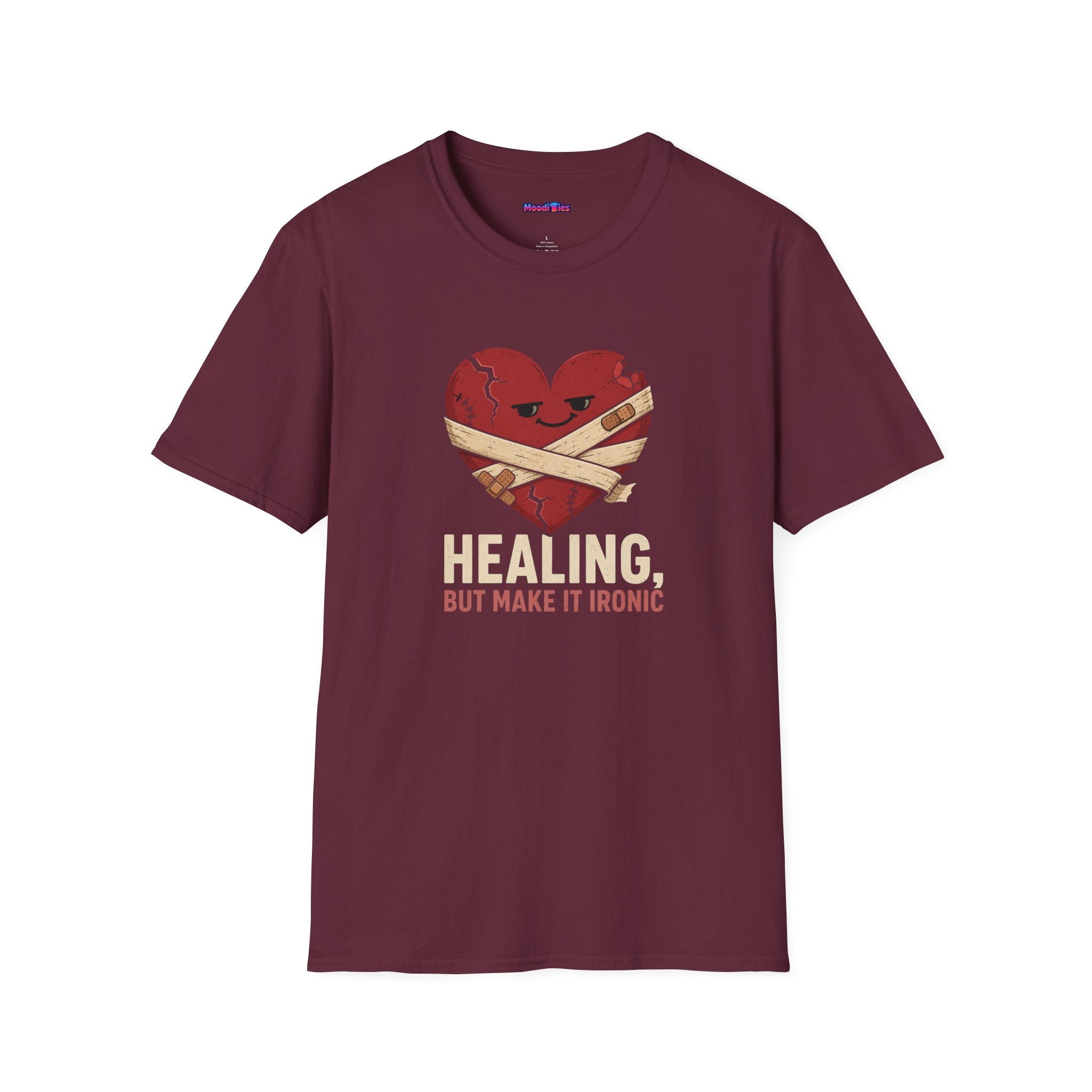 "Healing, But Make It Ironic" Bandaged Heart T-Shirt