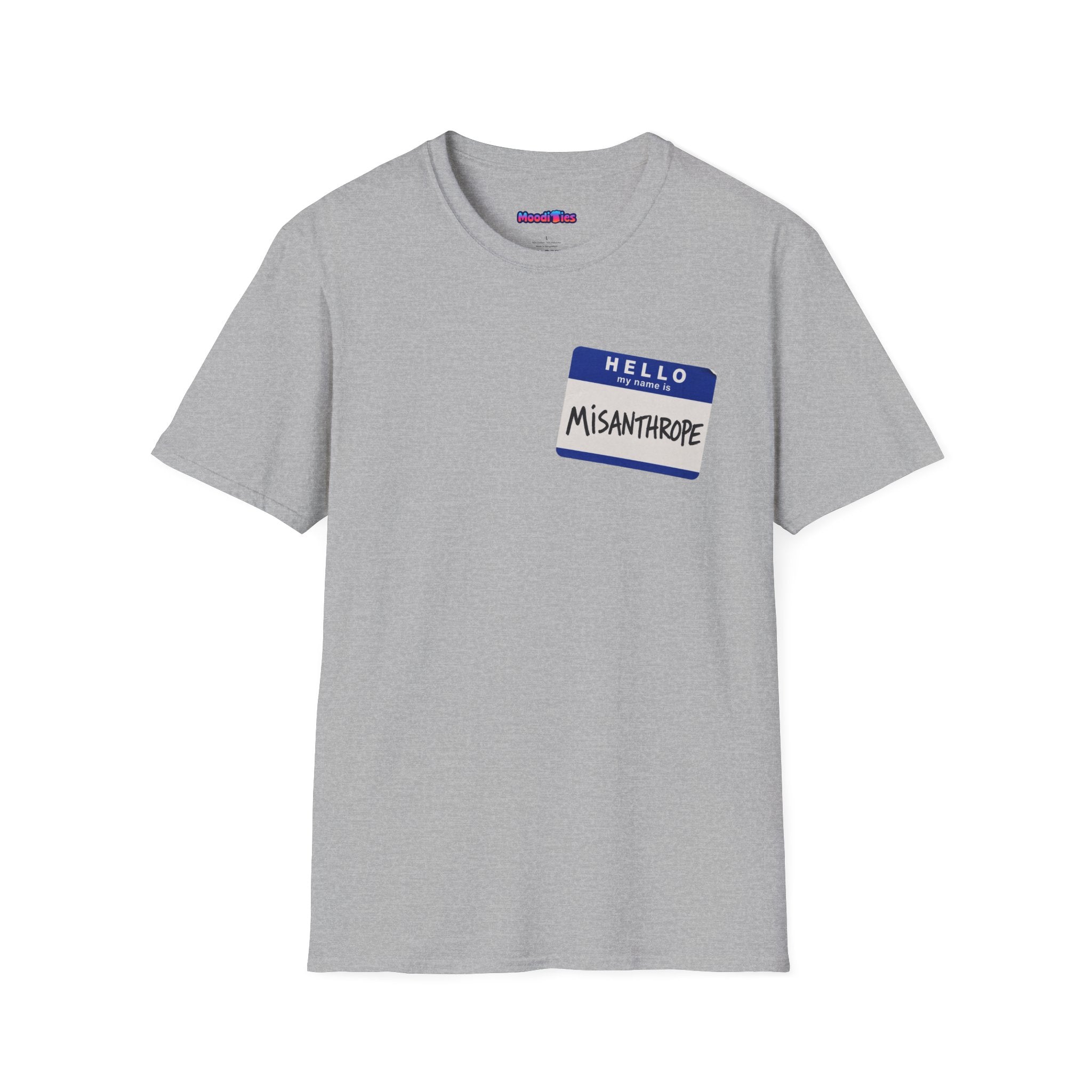 "Hello My Name Is Misanthrope" Name Tag T-Shirt — Funny Introvert Graphic Tee