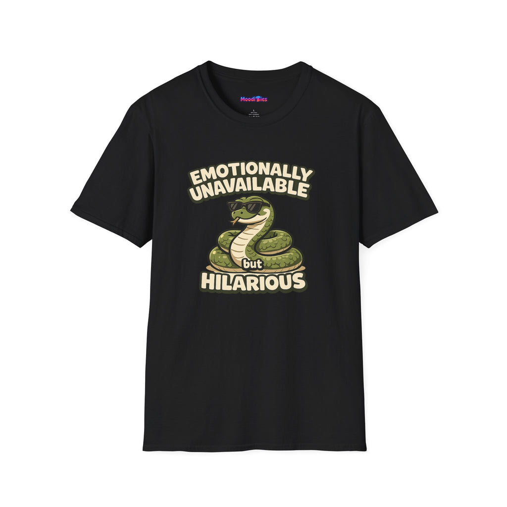 "Emotionally Unavailable But Hilarious" Snake T-Shirt