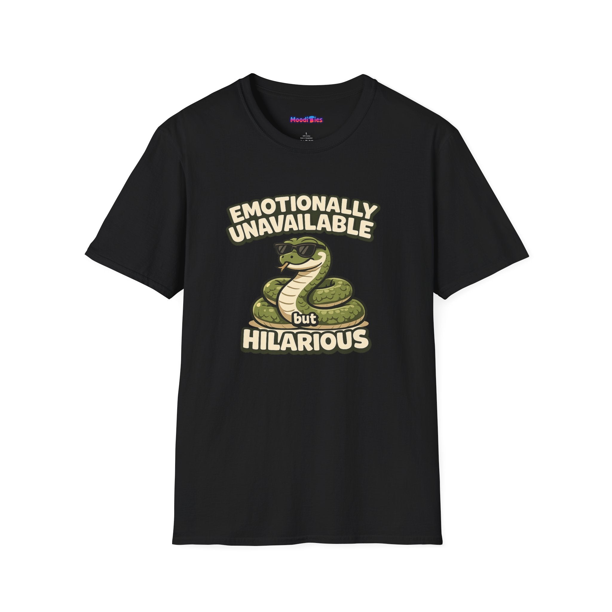 "Emotionally Unavailable But Hilarious" Snake T-Shirt