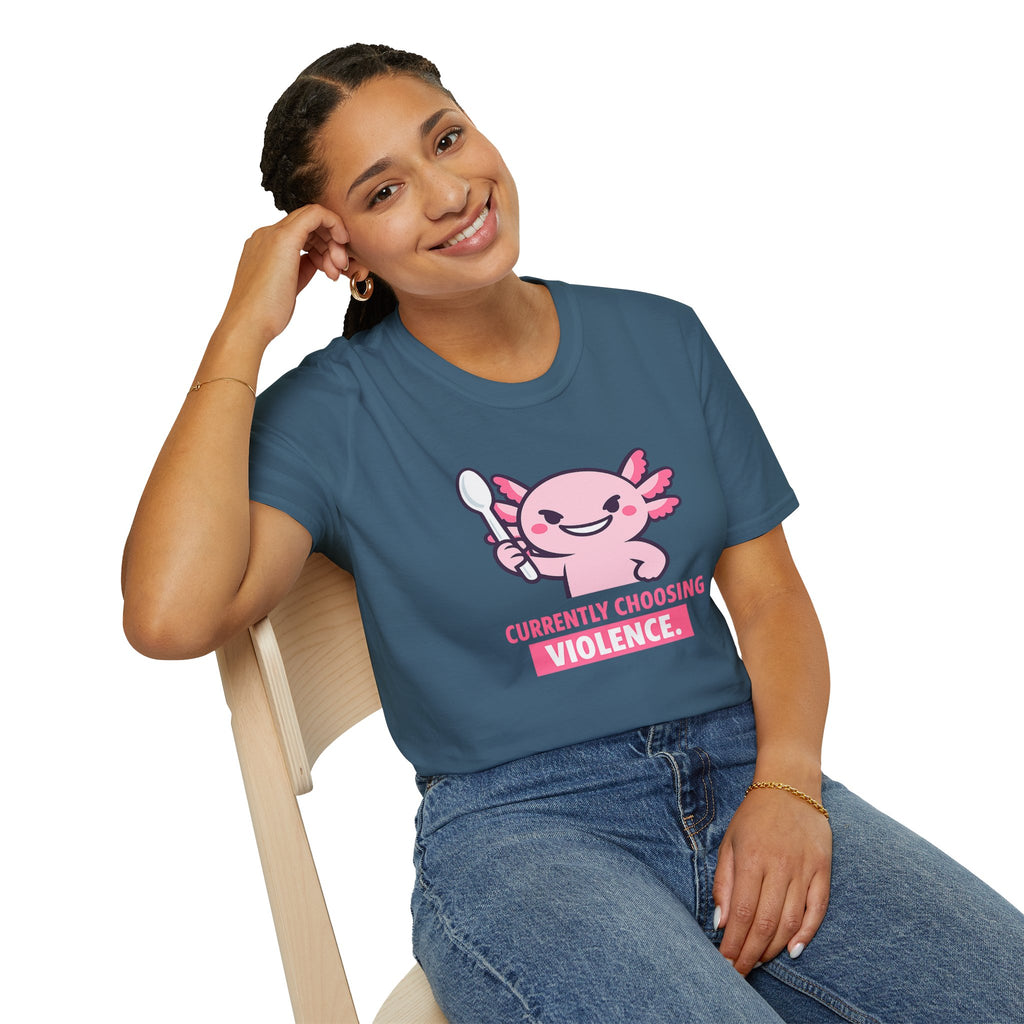 "Currently Choosing Violence" Axolotl T-Shirt