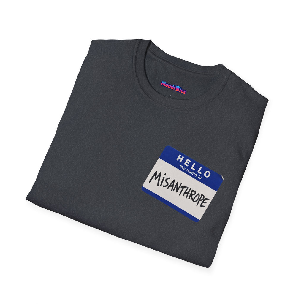 "Hello My Name Is Misanthrope" Name Tag T-Shirt — Funny Introvert Graphic Tee