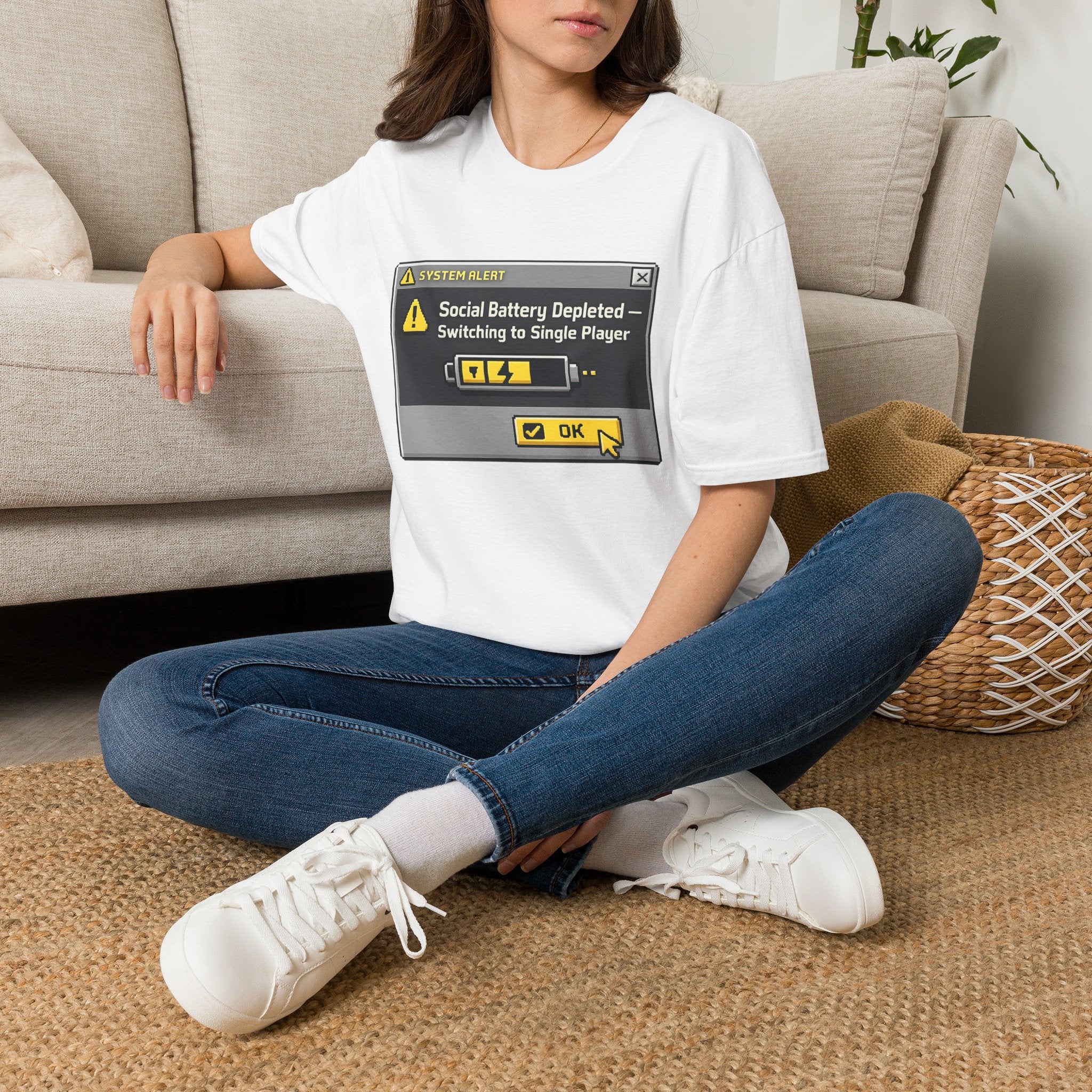 "Social Battery Depleted — Switching to Single Player." T-Shirt