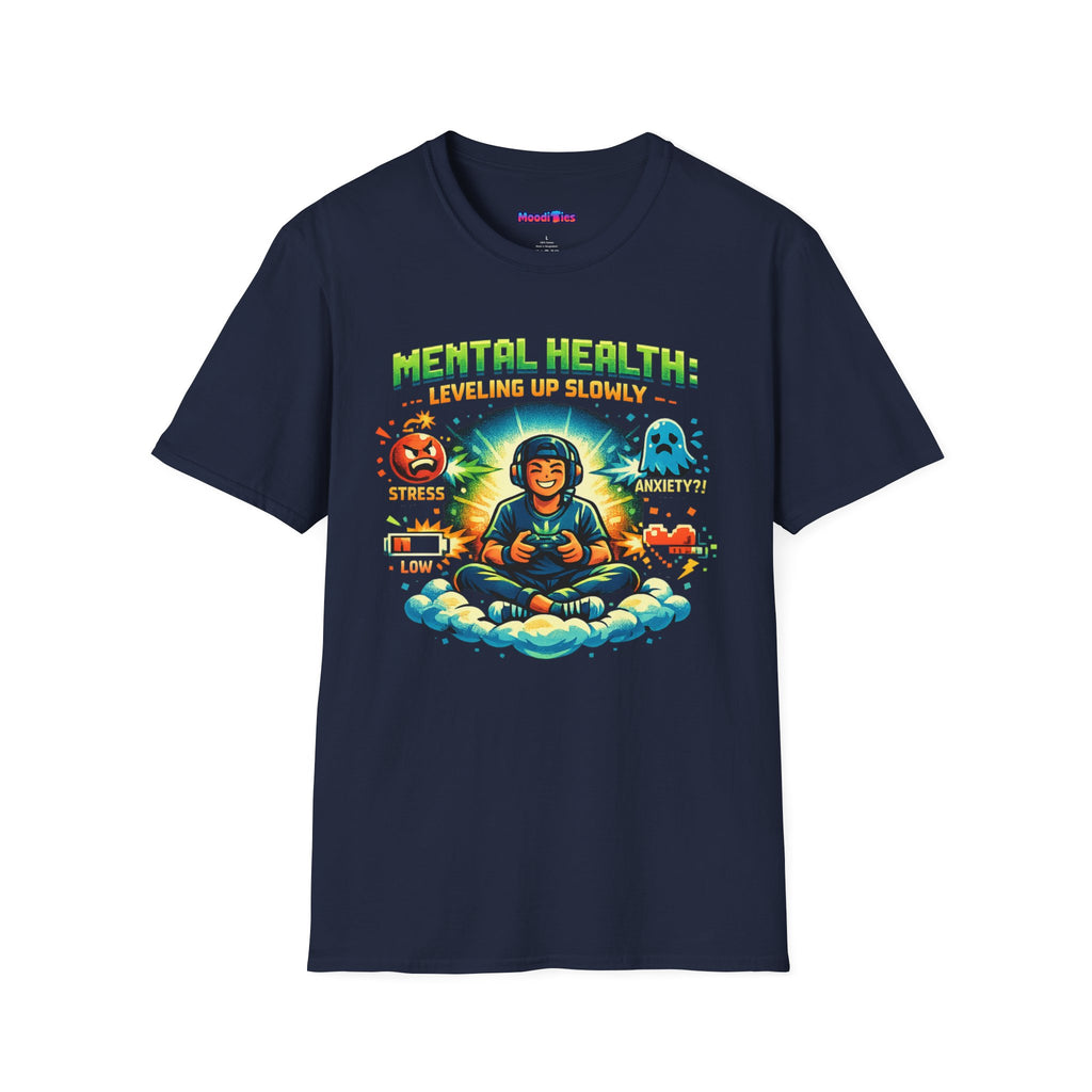"Mental Health: Leveling Up Slowly" Retro Gamer T-Shirt