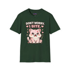 "Don't Worry, I Bite." Fanged Kawaii Kitty T-Shirt