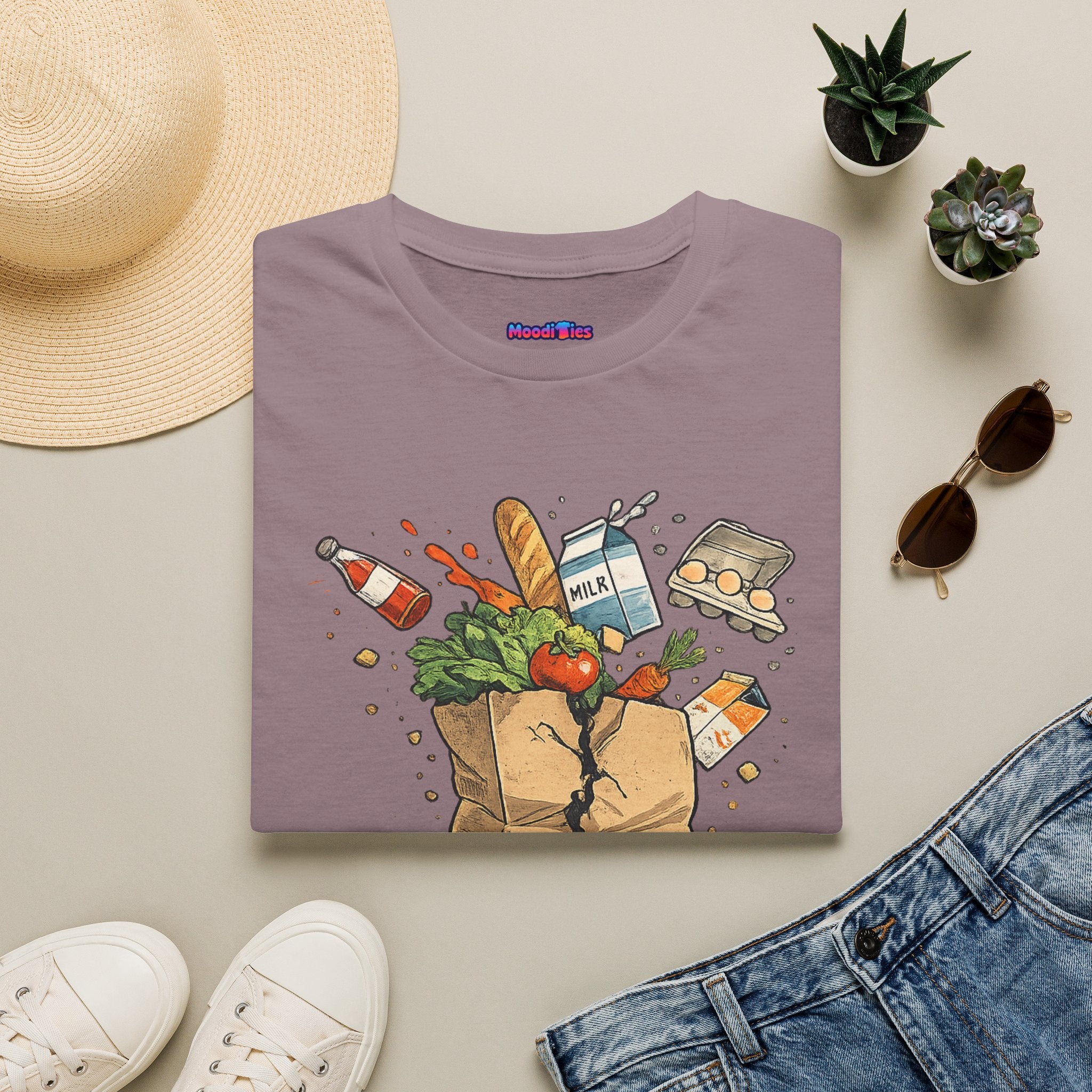 "One Mild Inconvenience Away" Exploding Grocery Bag T-Shirt