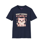 "Don't Worry, I Bite." Fanged Kawaii Kitty T-Shirt