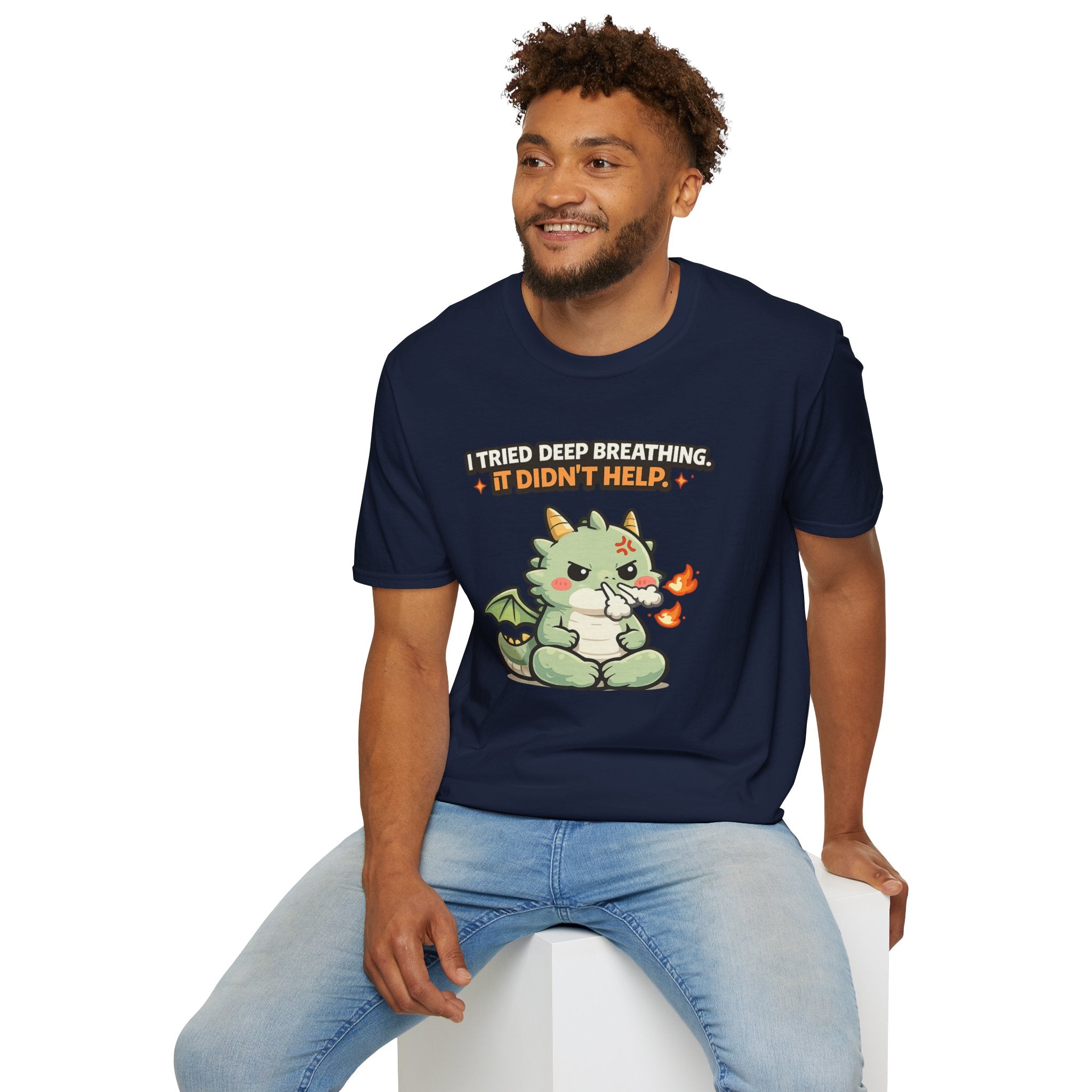 "I Tried Deep Breathing" Snorting Baby Dragon T‑Shirt