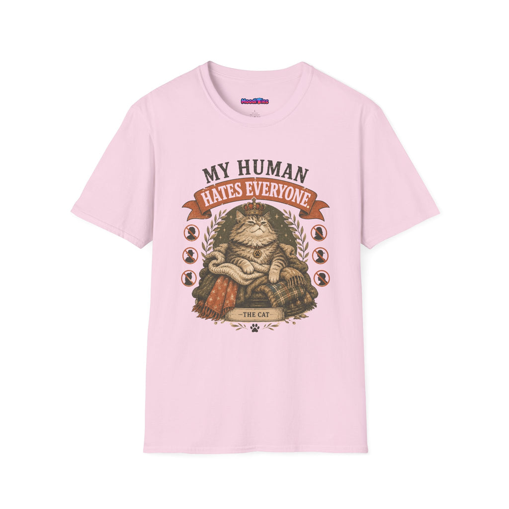 "My Human Hates Everyone." Smug Fat Cat T-Shirt
