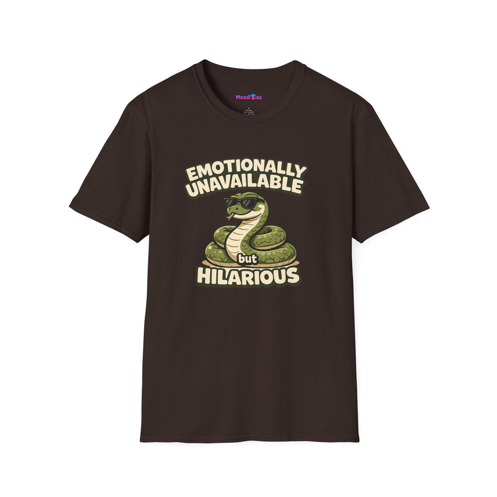 "Emotionally Unavailable But Hilarious" Snake T-Shirt