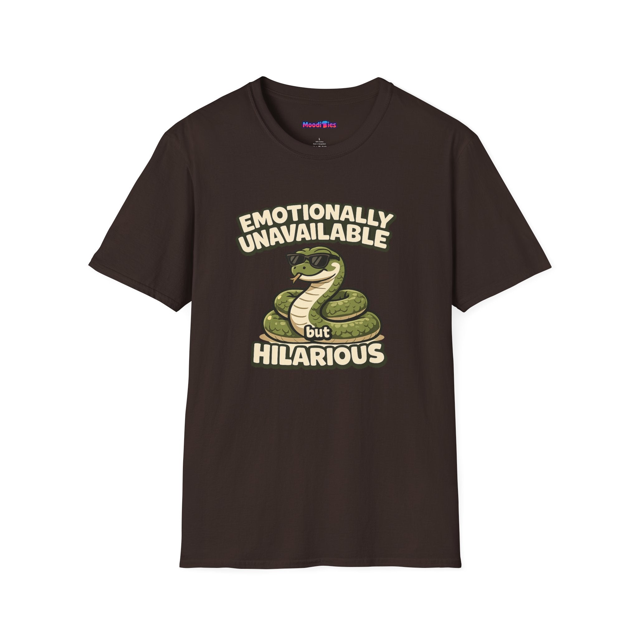 "Emotionally Unavailable But Hilarious" Snake T-Shirt