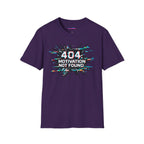 "404 Motivation Not Found" Glitch Gamer Humor T-Shirt