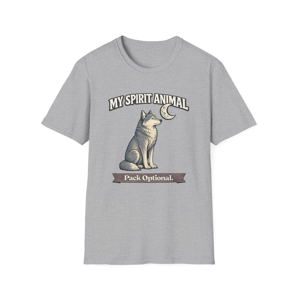 "My Spirit Animal: Wolf (Pack Optional)" T-Shirt