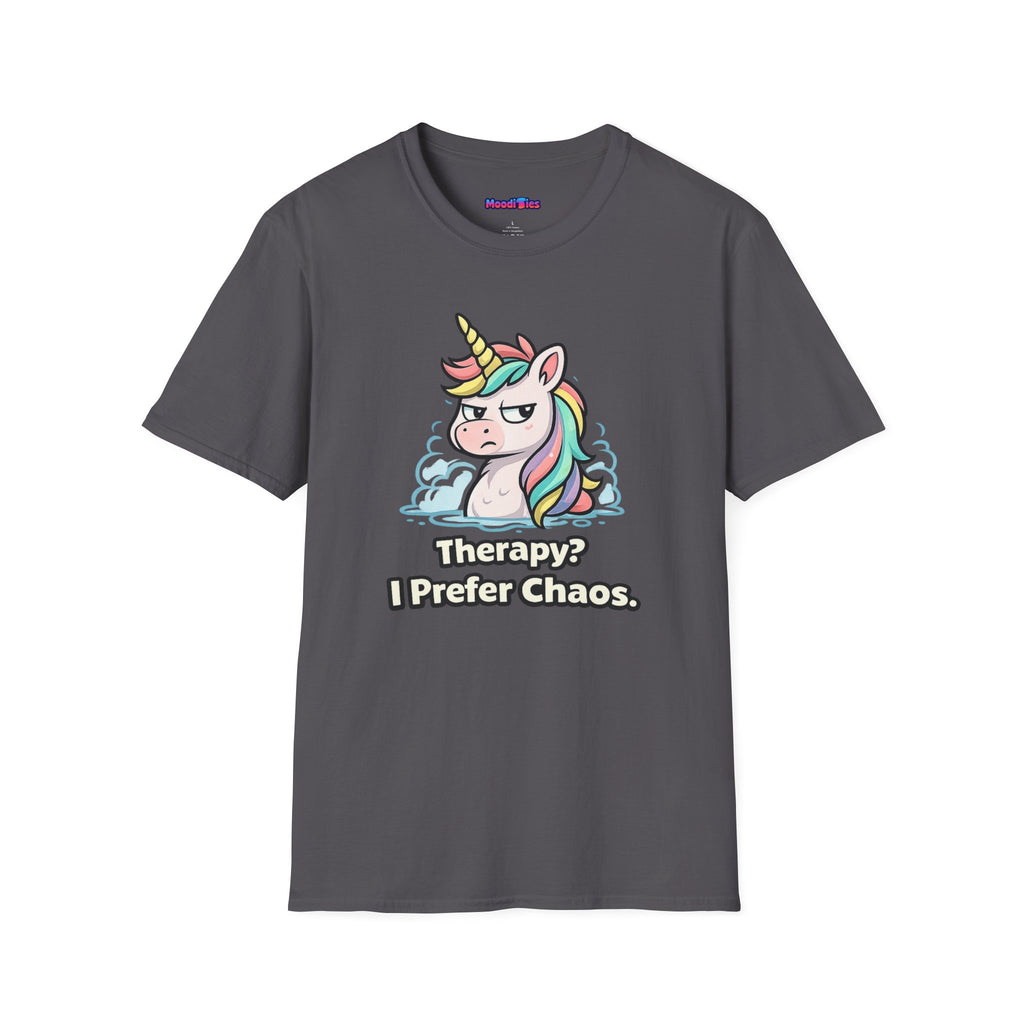 "Therapy? I Prefer Chaos." Unicorn T-Shirt