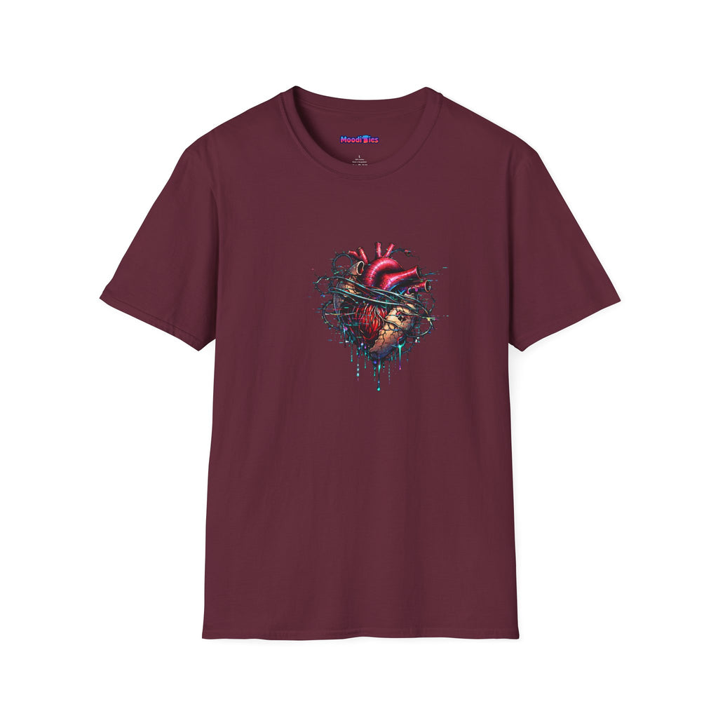 Entangled Heart T-Shirt — X-Ray Anatomical Heart Graphic Tee