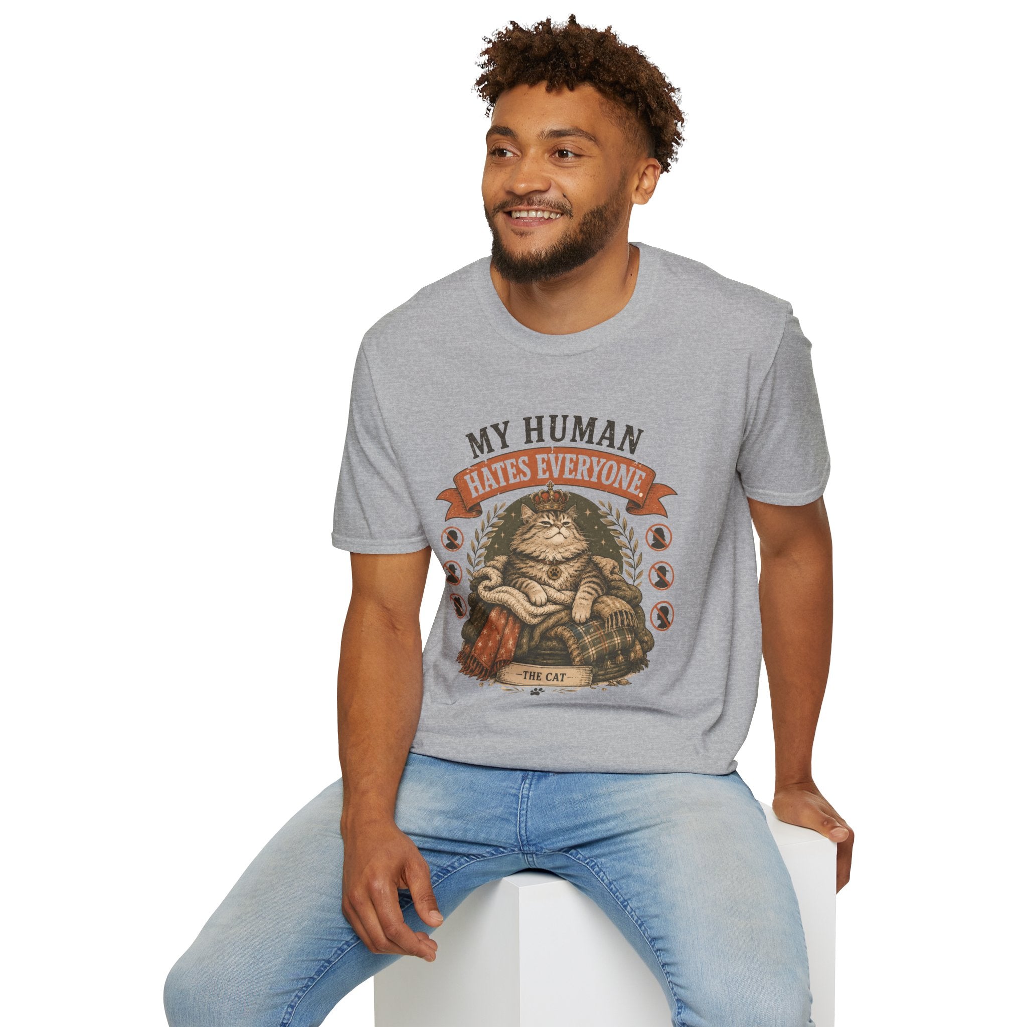 "My Human Hates Everyone." Smug Fat Cat T-Shirt
