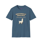 “Emotionally Available (For Llamas Only)” Cute Llama T-Shirt