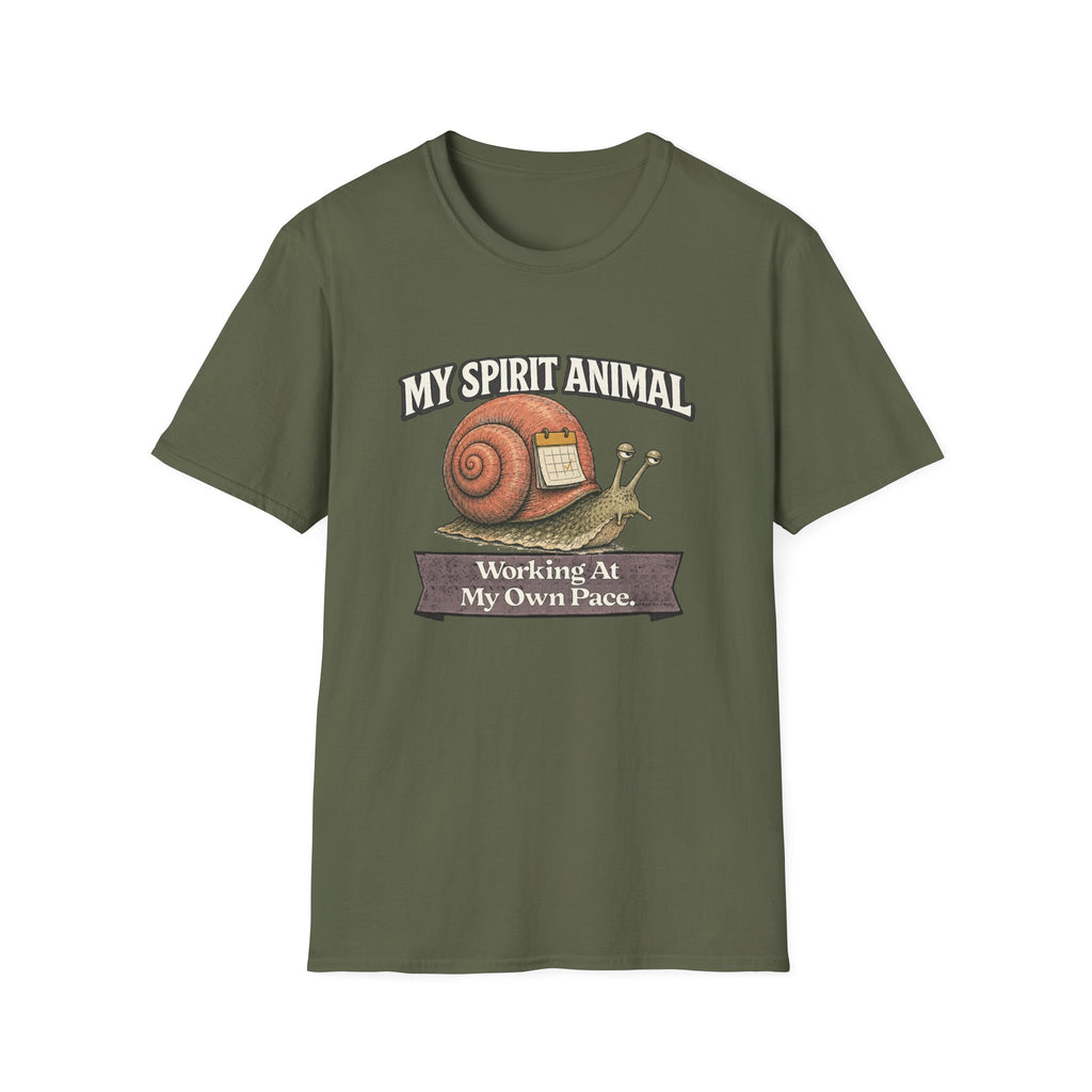 "My Spirit Animal: Snail (Working At My Own Pace)" T-Shirt