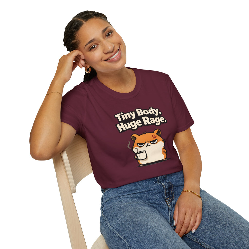 "Tiny Body, Huge Rage." Angry Hamster T-Shirt