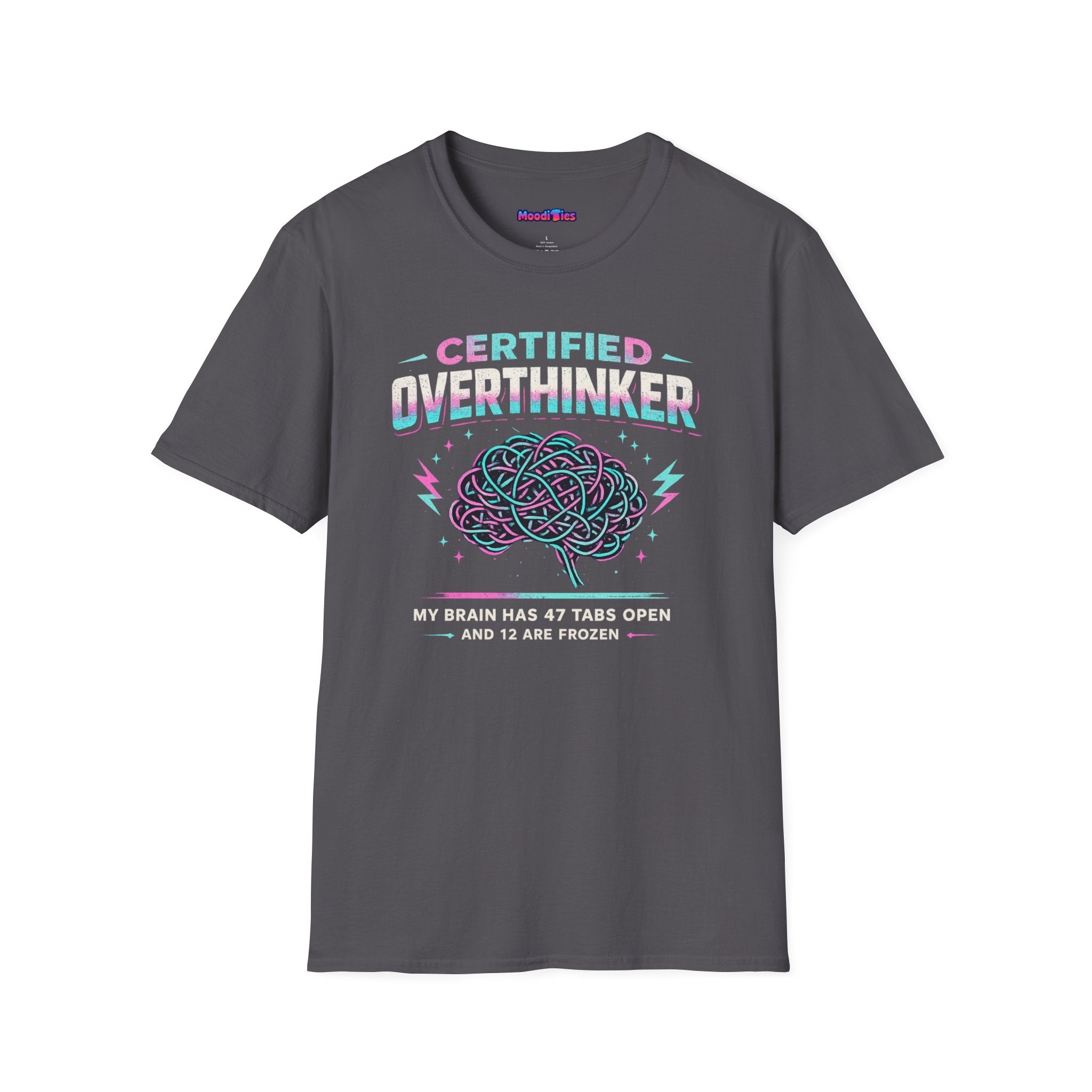 "Certified Overthinker" Retro Brain Graphic T-Shirt