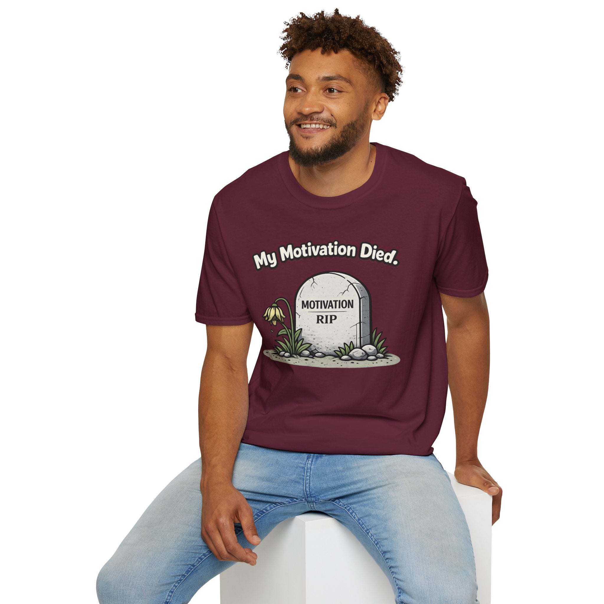 "My Motivation Died" Tombstone T-Shirt