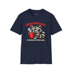 "Overstimulated & Armed with Sarcasm" Raccoon with Coffee T-Shirt