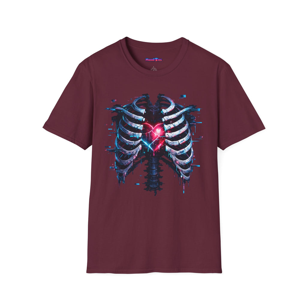 Ribcage Heart T-Shirt — Neon X-Ray Anatomical Heart Graphic Tee