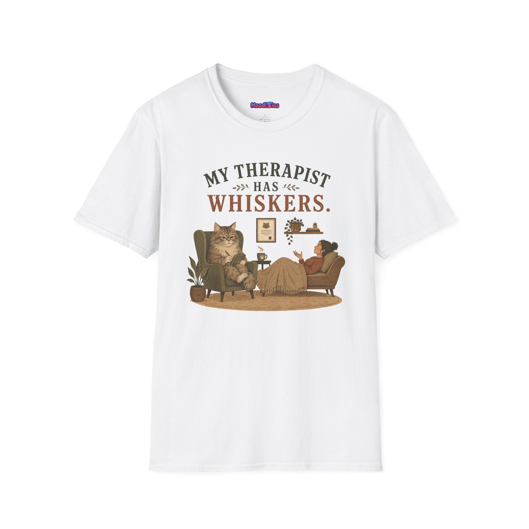 "My Therapist Has Whiskers." Therapy Cat T-Shirt