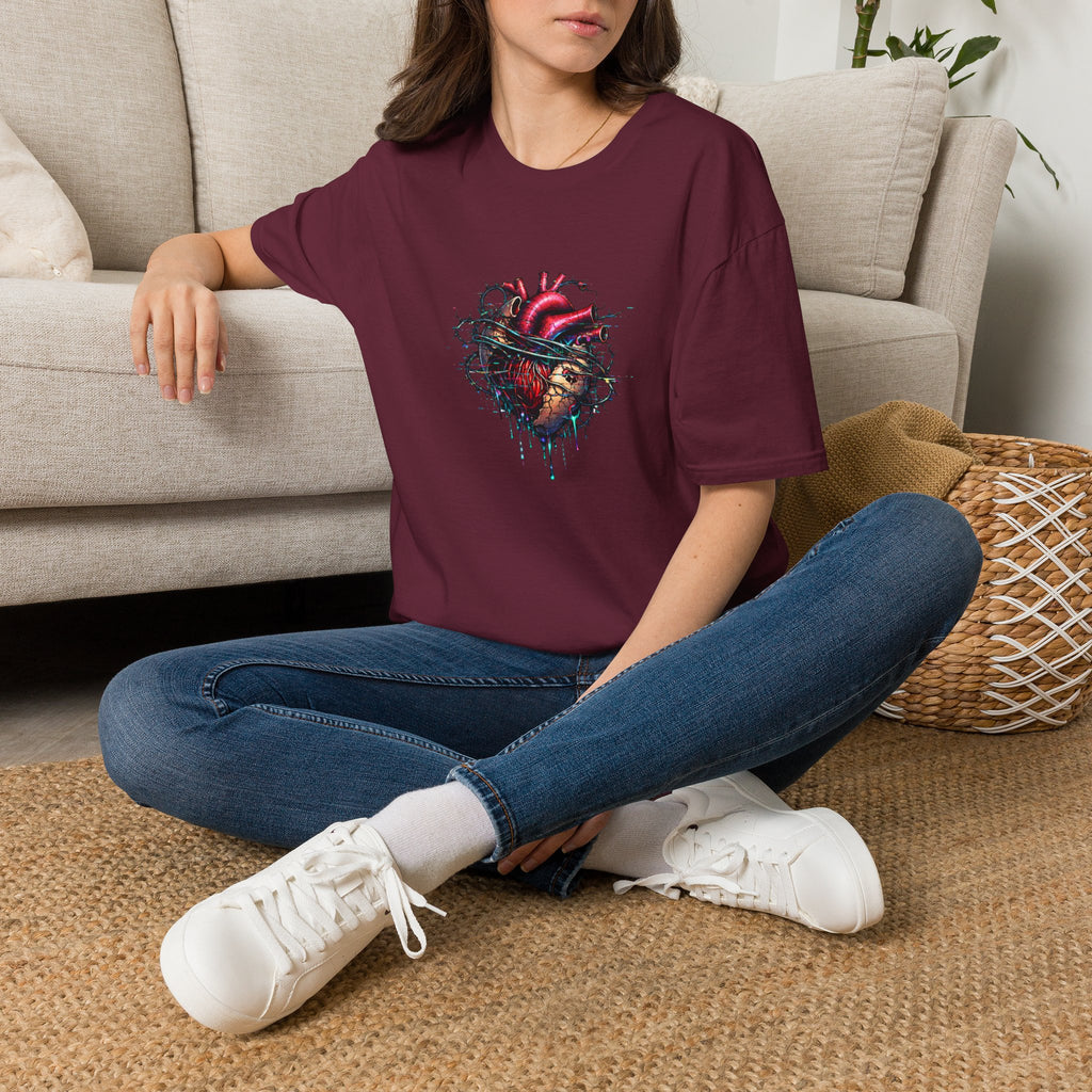 Entangled Heart T-Shirt — X-Ray Anatomical Heart Graphic Tee