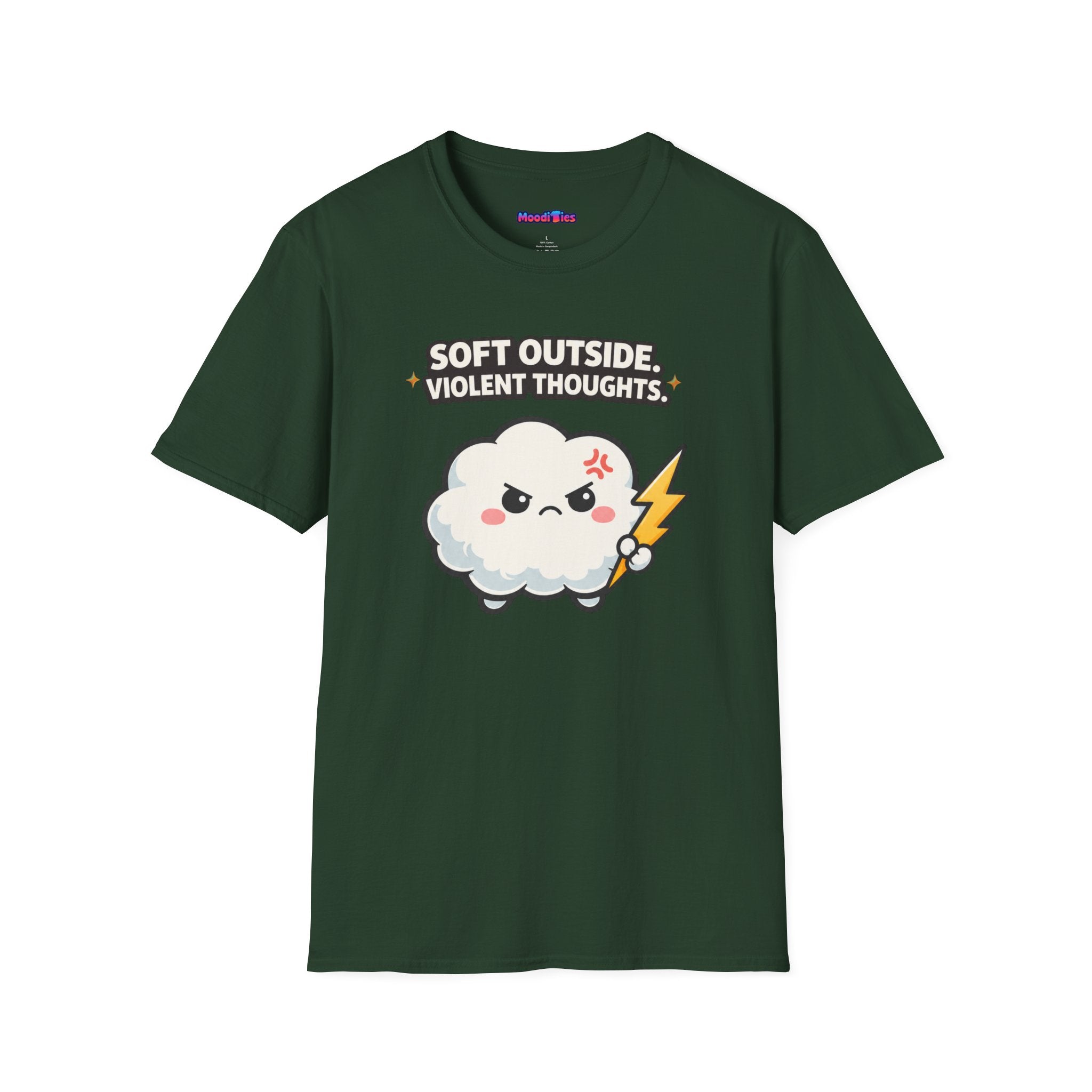 "Soft Outside. Violent Thoughts" Angry Cloud T-Shirt