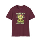 "Built Different, Mostly Wrong" Patchwork Teddy T-Shirt
