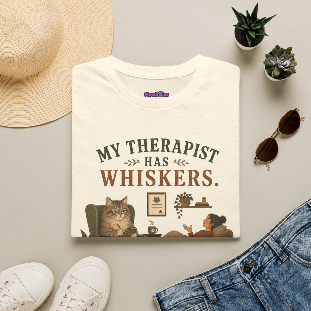 "My Therapist Has Whiskers." Therapy Cat T-Shirt