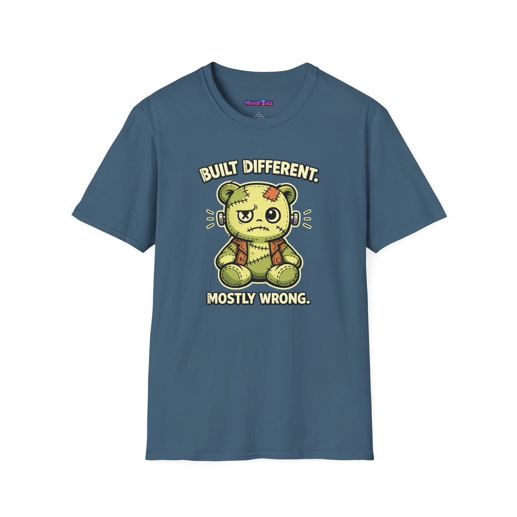 "Built Different, Mostly Wrong" Patchwork Teddy T-Shirt