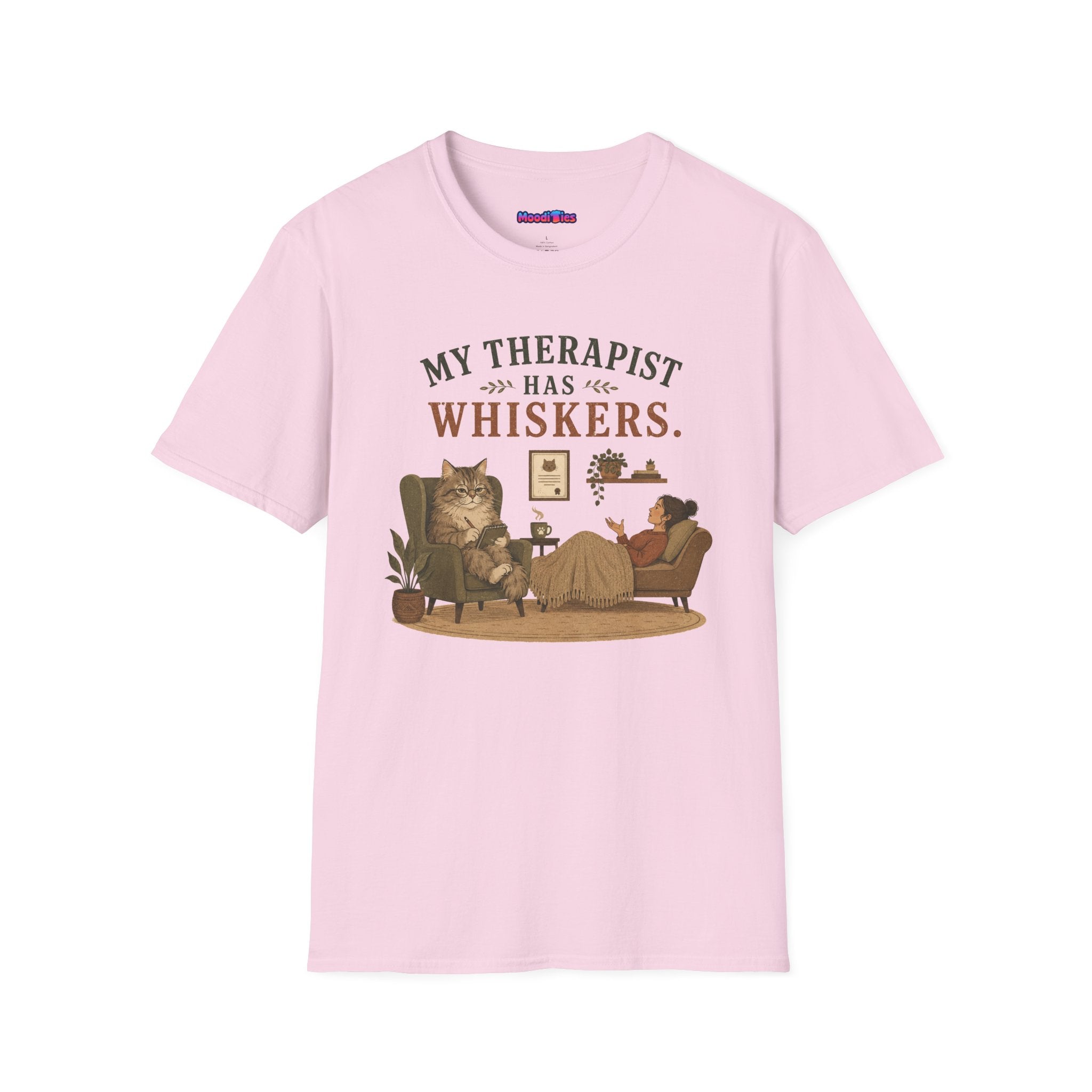 "My Therapist Has Whiskers." Therapy Cat T-Shirt